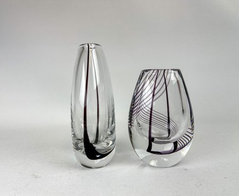 Mid-Century Art Glass Vases by Vicke Lindstrand for Kosta, Set of 5-UYK-849390