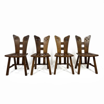 Mid-Century Artisan Dining Chairs, 1960s, Set of 4-MTU-2031562