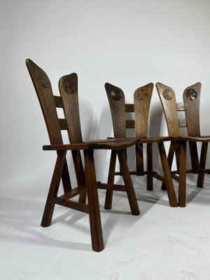 Mid-Century Artisan Dining Chairs, 1960s, Set of 4-MTU-2031562