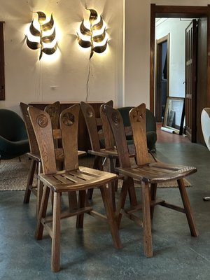 Mid-Century Artisan Dining Chairs, 1960s, Set of 4-MTU-2031562