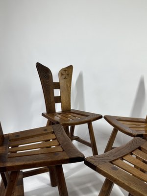 Mid-Century Artisan Dining Chairs, 1960s, Set of 4-MTU-2031562