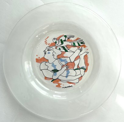 Mid-Century Artist Glass Plate, Italy, 1960s-NY-2041851