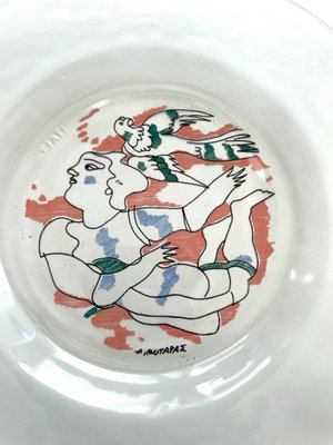 Mid-Century Artist Glass Plate, Italy, 1960s-NY-2041851