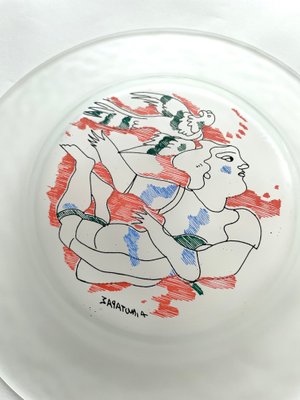 Mid-Century Artist Glass Plate, Italy, 1960s-NY-2041851