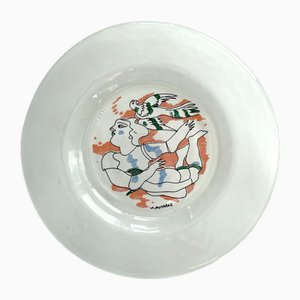 Mid-Century Artist Glass Plate, Italy, 1960s-NY-2041851