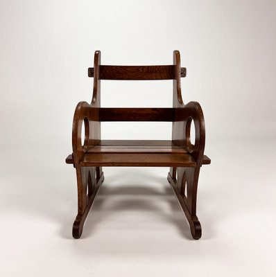 Mid-Century Arts & Crafts Oak Lounge Chair, 1950s-RMX-1378306