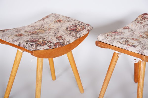 Mid-Century Ash Stools, 1960s, Set of 2-WHY-655788