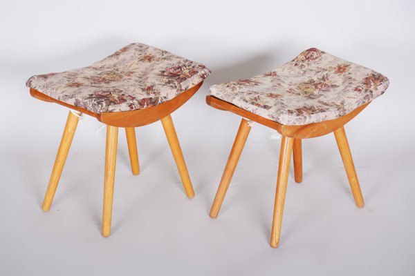 Mid-Century Ash Stools, 1960s, Set of 2-WHY-655788