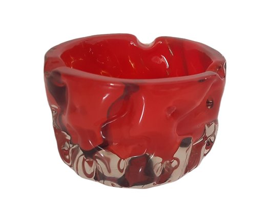 Mid-Century Ashtray in Red Murano-TCS-1328195