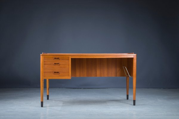 Mid-Century Asymmetric Teak Desk with Bar, 1960s-ZZH-1177423