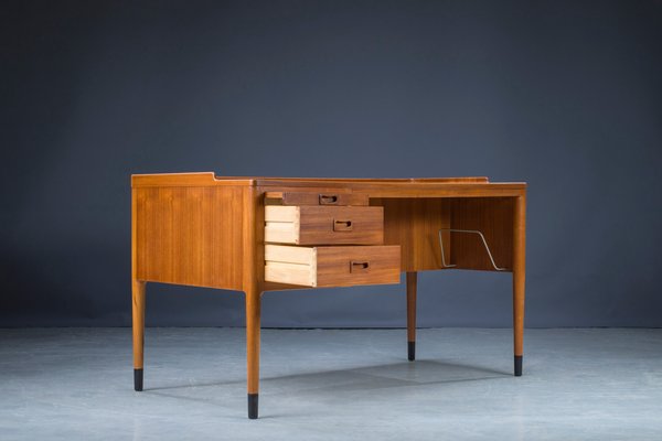 Mid-Century Asymmetric Teak Desk with Bar, 1960s-ZZH-1177423