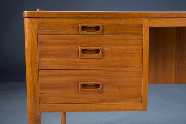 Mid-Century Asymmetric Teak Desk with Bar, 1960s-ZZH-1177423