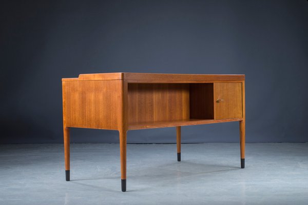 Mid-Century Asymmetric Teak Desk with Bar, 1960s-ZZH-1177423