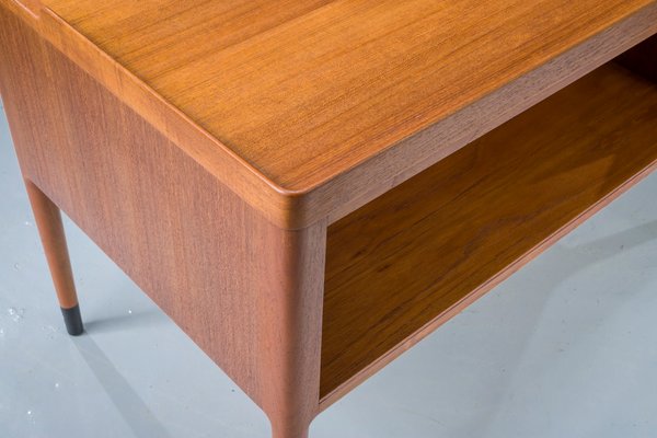 Mid-Century Asymmetric Teak Desk with Bar, 1960s-ZZH-1177423