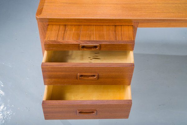 Mid-Century Asymmetric Teak Desk with Bar, 1960s-ZZH-1177423