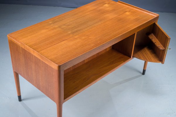 Mid-Century Asymmetric Teak Desk with Bar, 1960s-ZZH-1177423