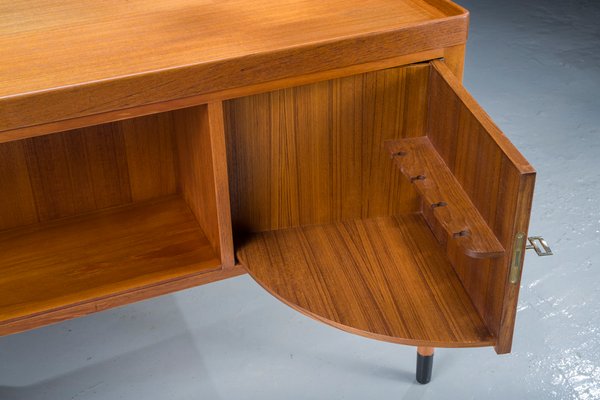 Mid-Century Asymmetric Teak Desk with Bar, 1960s-ZZH-1177423