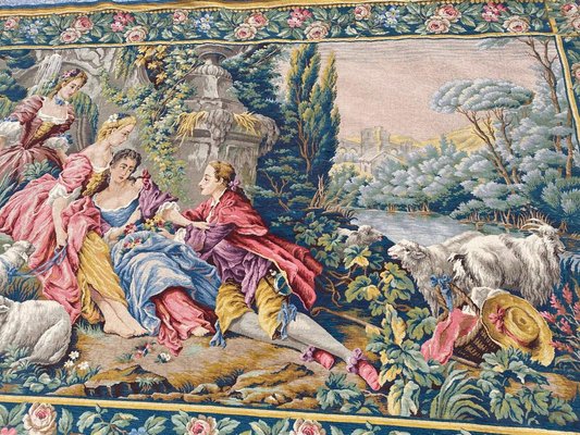 Mid-Century Aubusson Style Jacquard Tapestry-YMM-1062113