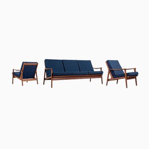 Mid-Century Australian Modern Teak Sofa & Armchairs by Parker Furniture, 1950s, Set of 3-ZAA-902424