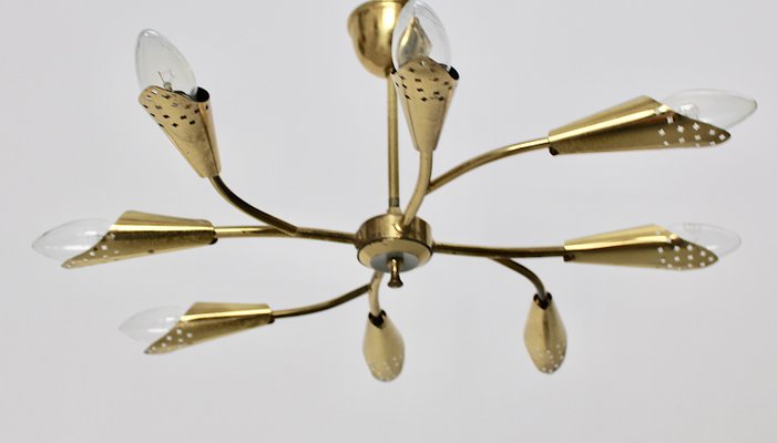 Mid-Century Austrian 8-Arm Ceiling Lamp by Rupert Nikoll, 1950s-NB-687721