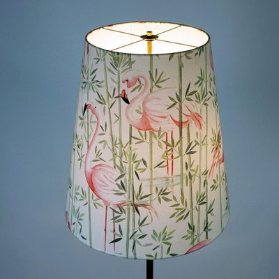 Mid-Century Austrian Brass Floor Lamp with Pink Flamingo Shade by J. T. Kalmar, 1950s-MH-1769356