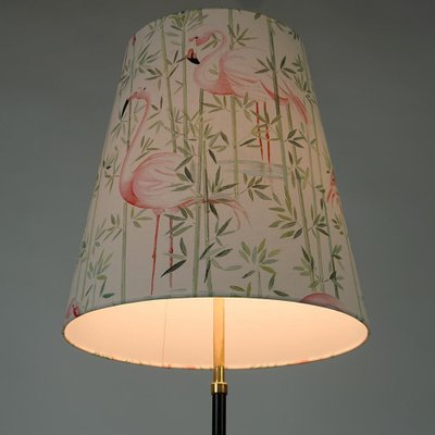 Mid-Century Austrian Brass Floor Lamp with Pink Flamingo Shade by J. T. Kalmar, 1950s-MH-1769356