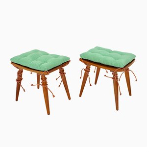 Mid-Century Austrian Cherrywood Stools, 1950s, Set of 2-NB-668060