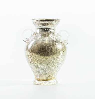 Mid-Century Austrian Cracked Glass Vase-ZCI-752525