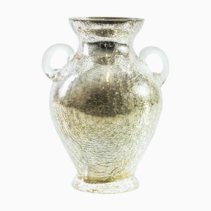 Mid-Century Austrian Cracked Glass Vase-ZCI-752525