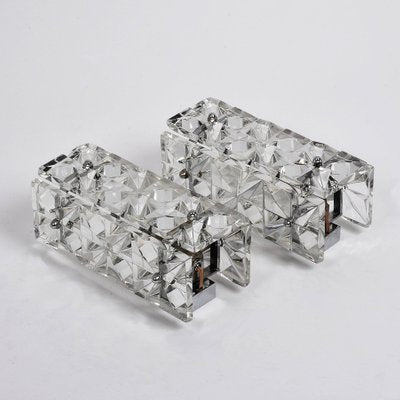 Mid-Century Austrian Crystal Glass Wall Sconces from Kinkeldey, 1960s, Set of 2-JDR-1125507