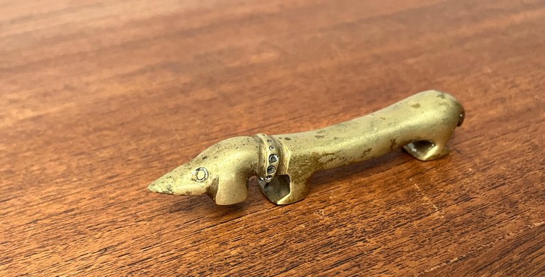 Mid-Century Austrian Dackel Noodle Wiener Dog Bottle Opener in Brass by Ludwig Bemelmans for Walter Bosse, 1950s-UAH-1796024