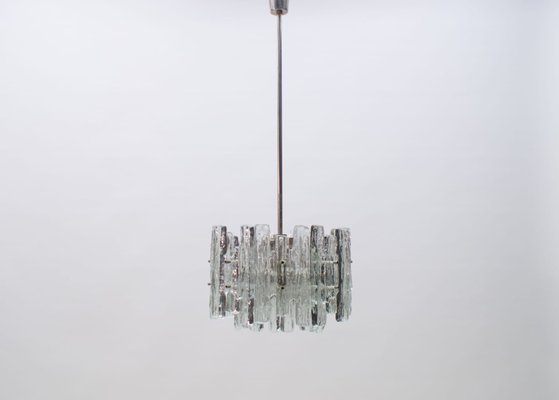 Mid-Century Austrian Ice Glass Chandelier from Kalmar, 1970s-KQB-581138