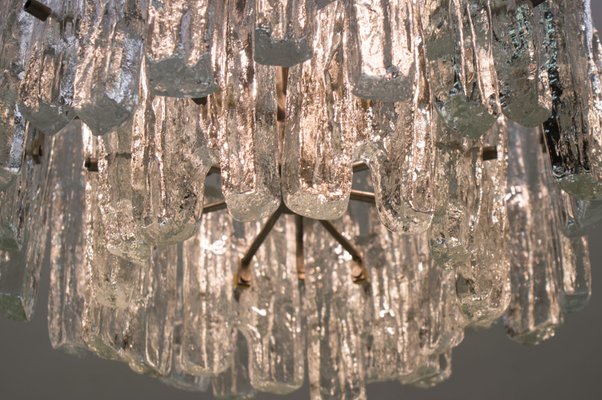 Mid-Century Austrian Ice Glass Chandelier from Kalmar, 1970s-KQB-581138