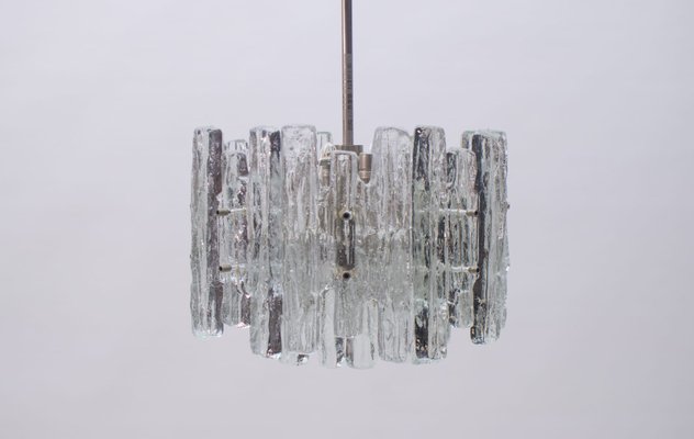 Mid-Century Austrian Ice Glass Chandelier from Kalmar, 1970s-KQB-581138