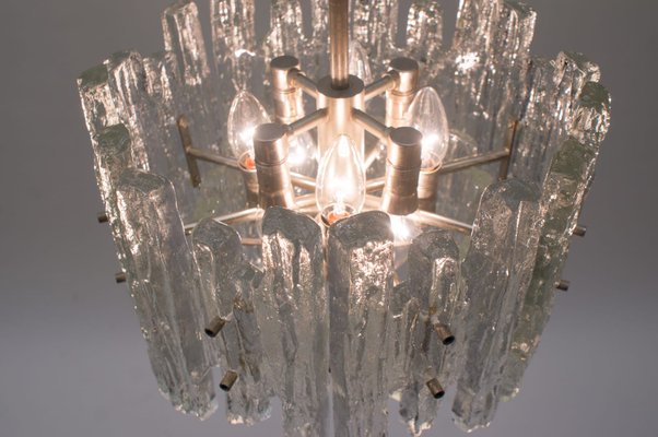 Mid-Century Austrian Ice Glass Chandelier from Kalmar, 1970s-KQB-581138