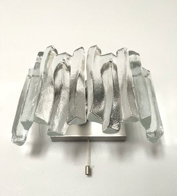 Mid-Century Austrian Model Fuente Wall Sconces in Ice-Glass by Kalmar for Kalmar Franken KG, 1970s, Set of 2-TPE-1348938