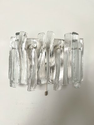 Mid-Century Austrian Model Fuente Wall Sconces in Ice-Glass by Kalmar for Kalmar Franken KG, 1970s, Set of 2-TPE-1348938