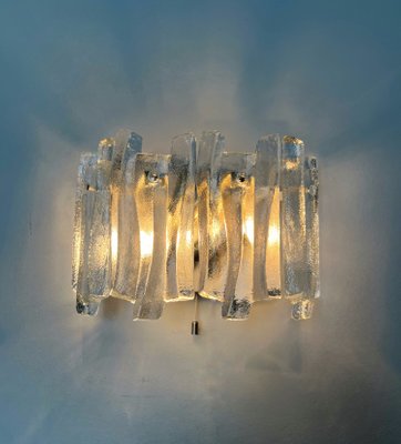 Mid-Century Austrian Model Fuente Wall Sconces in Ice-Glass by Kalmar for Kalmar Franken KG, 1970s, Set of 2-TPE-1348938