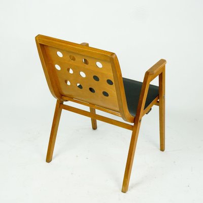 Mid-Century Austrian Roland Rainer Beech Stacking Armchairs-MH-1088475