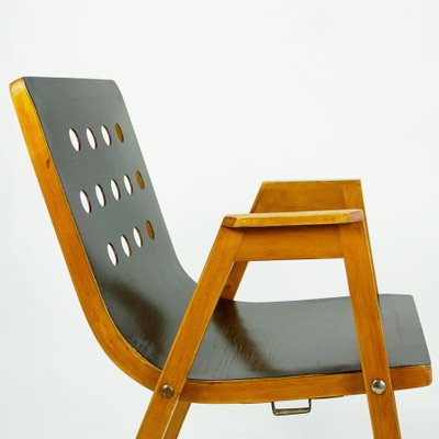 Mid-Century Austrian Roland Rainer Beech Stacking Armchairs-MH-1088475