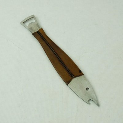 Mid-Century Austrian Steel and Leather Fish Bottle Opener by Carl Auböck-MH-1310433