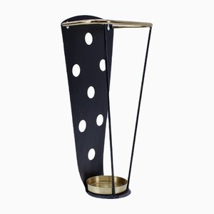 Mid-Century Austrian Umbrella Stand in Metal and Brass-KQB-1250344