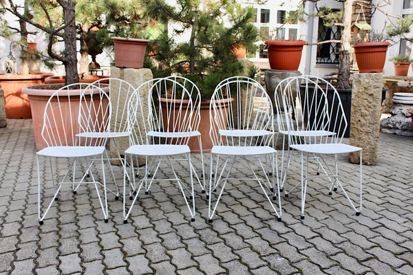 Mid-Century Austrian White Armchairs J.O.Wladar & V. Mödlhammer for Sonett, 1950s, Set of 8-NB-724287