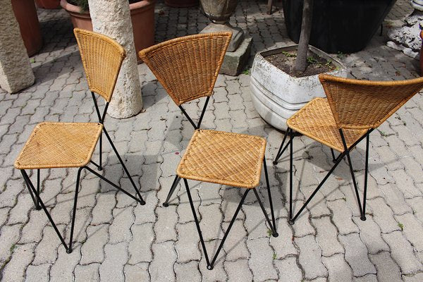 Mid-Century Austrian Wicker Chairs by Karl Fostel Sen's Erben, 1950s, Set of 3-NB-551661