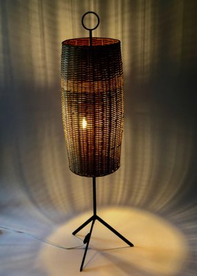 Mid-Century Austrian Wicker Renee Floor Lamp attributed to J.T. Kalmar, 1960s-BAF-1806549