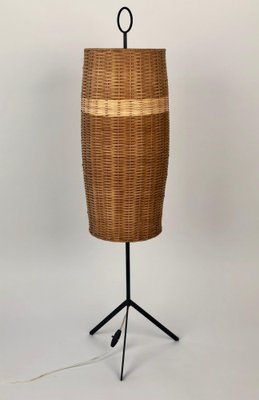 Mid-Century Austrian Wicker Renee Floor Lamp attributed to J.T. Kalmar, 1960s-BAF-1806549