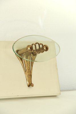 Mid-Century Avorio Glass and Brass Coat Rack, Italy, 1950s-HUY-1755863