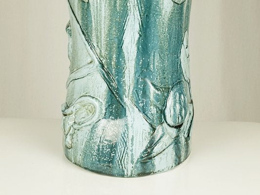 Mid-Century Azure & Grey Ceramic Umbrella Stand by Antonia Campi for S.C.iI. Laveno, 1949-RD-1757926