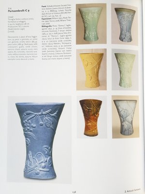 Mid-Century Azure & Grey Ceramic Umbrella Stand by Antonia Campi for S.C.iI. Laveno, 1949-RD-1757926