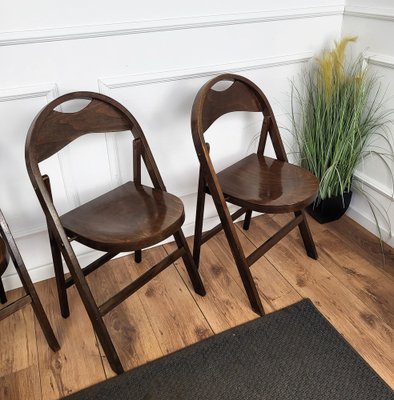 Mid-Century B 751 Folding Chairs in Wood from Thonet, 1960s, Set of 4-EUP-1817097